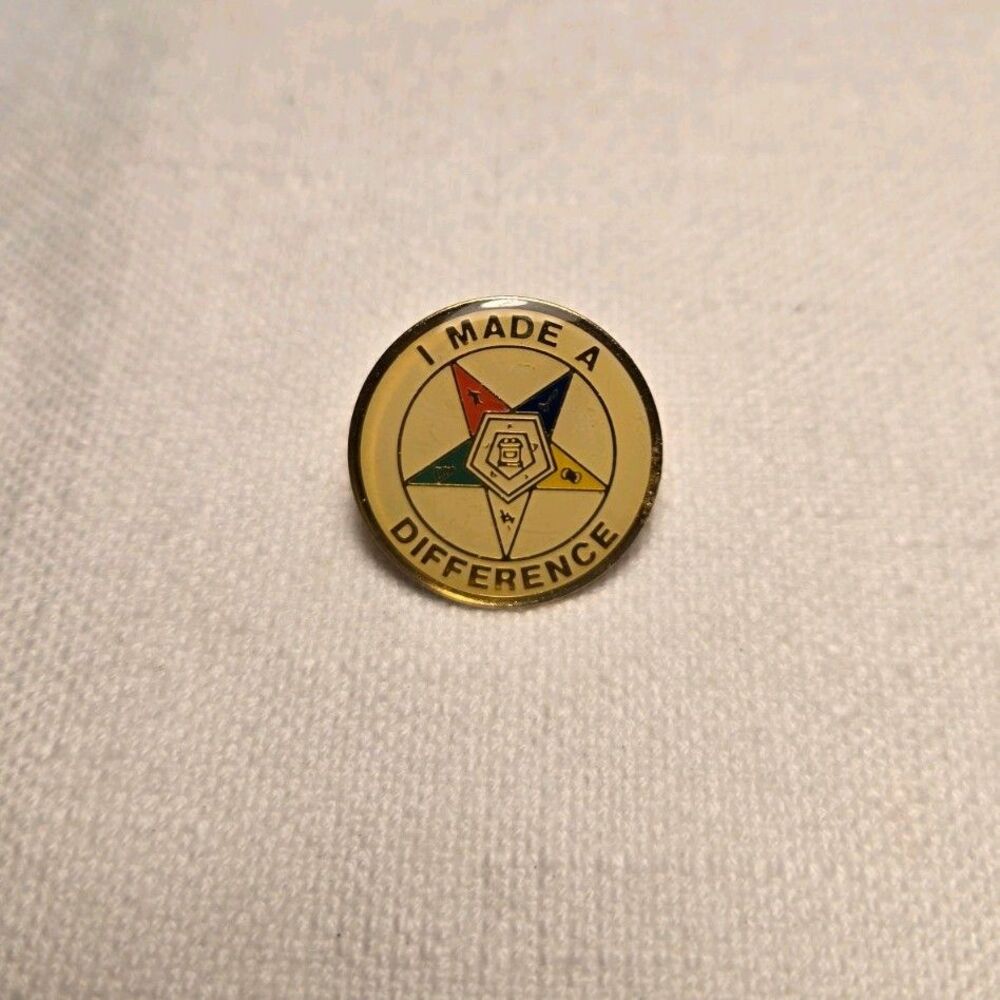 Vintage Order Of The Eastern Star Pin I Made A Difference Masonic Organization